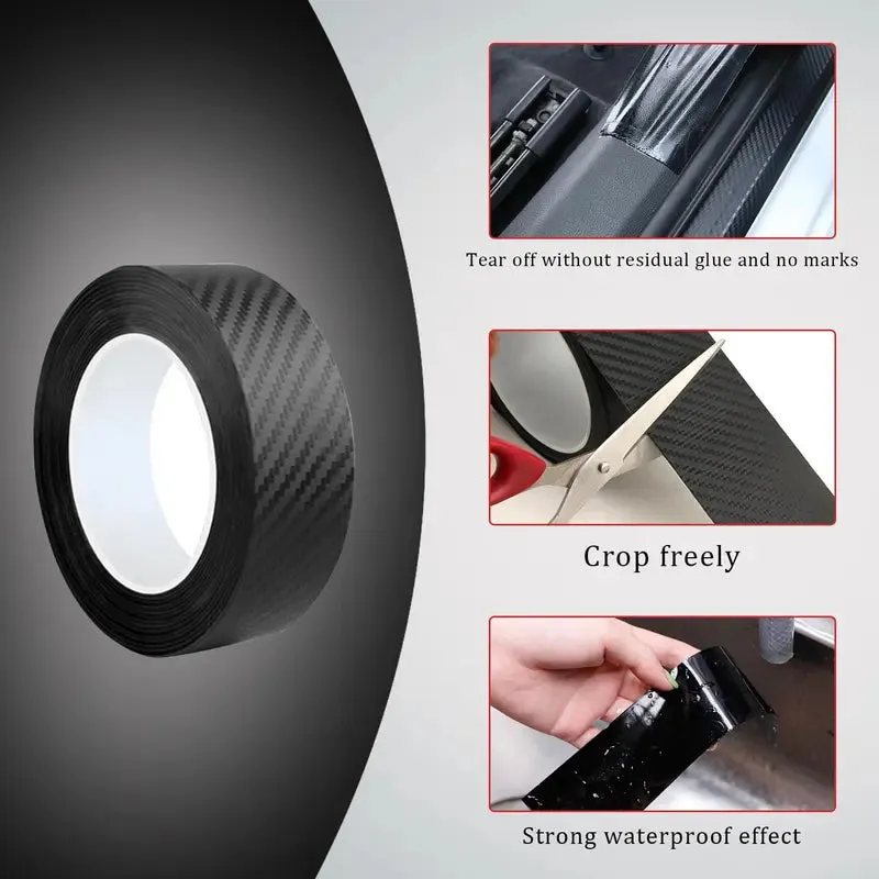 Car 3D Carbon Fiber Door Sill Protector Strip