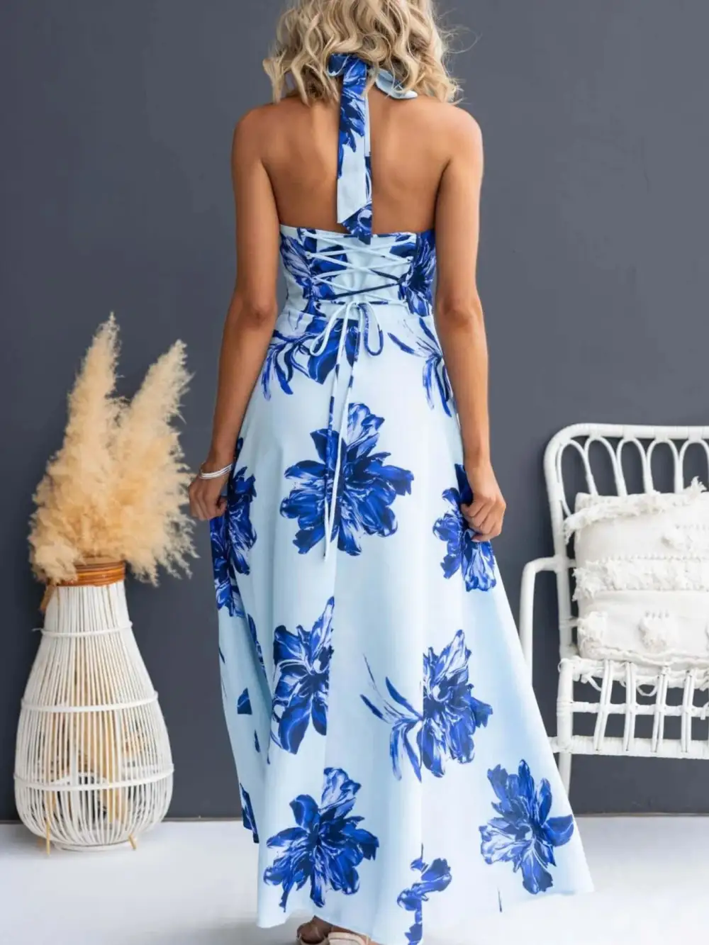 Clean Line Floral Printed Maxi Dress