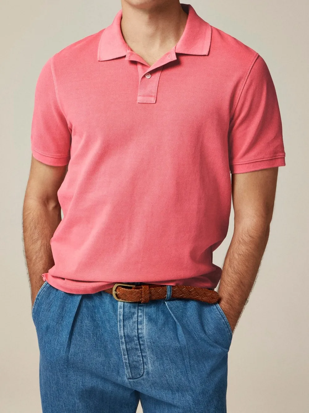 Bright Pink Short Sleeve Polo Shirt