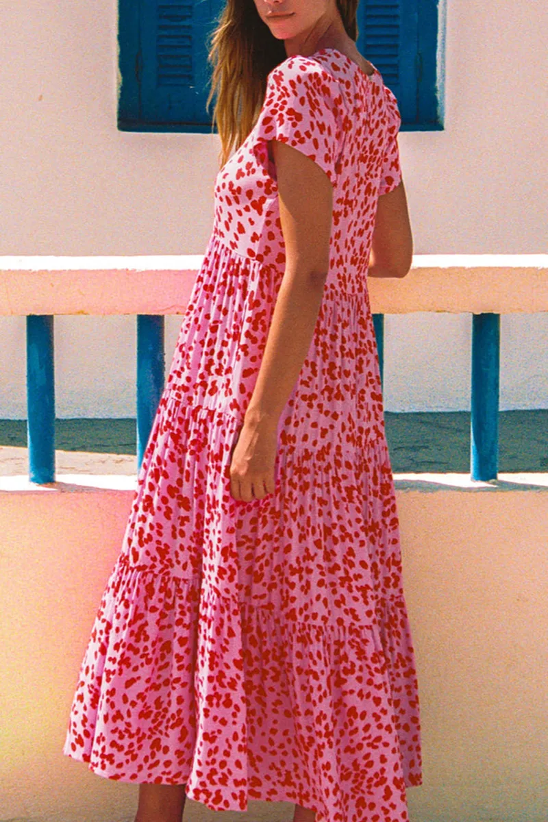 Short Sleeve Tiered Dress