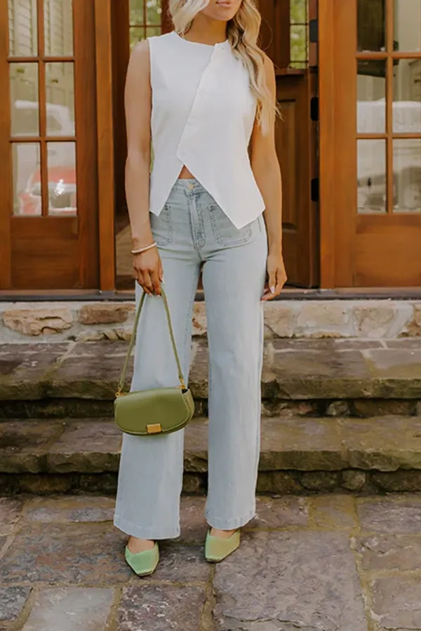 Pure Cotton Skin-Friendly Asymmetric Vest