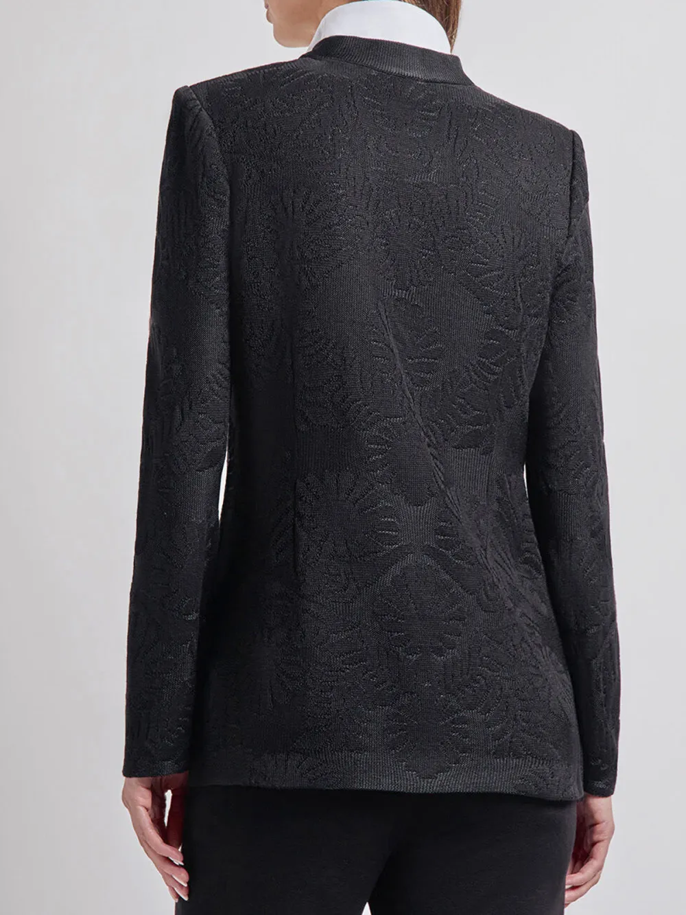 Solid Color Jacquard Jacket