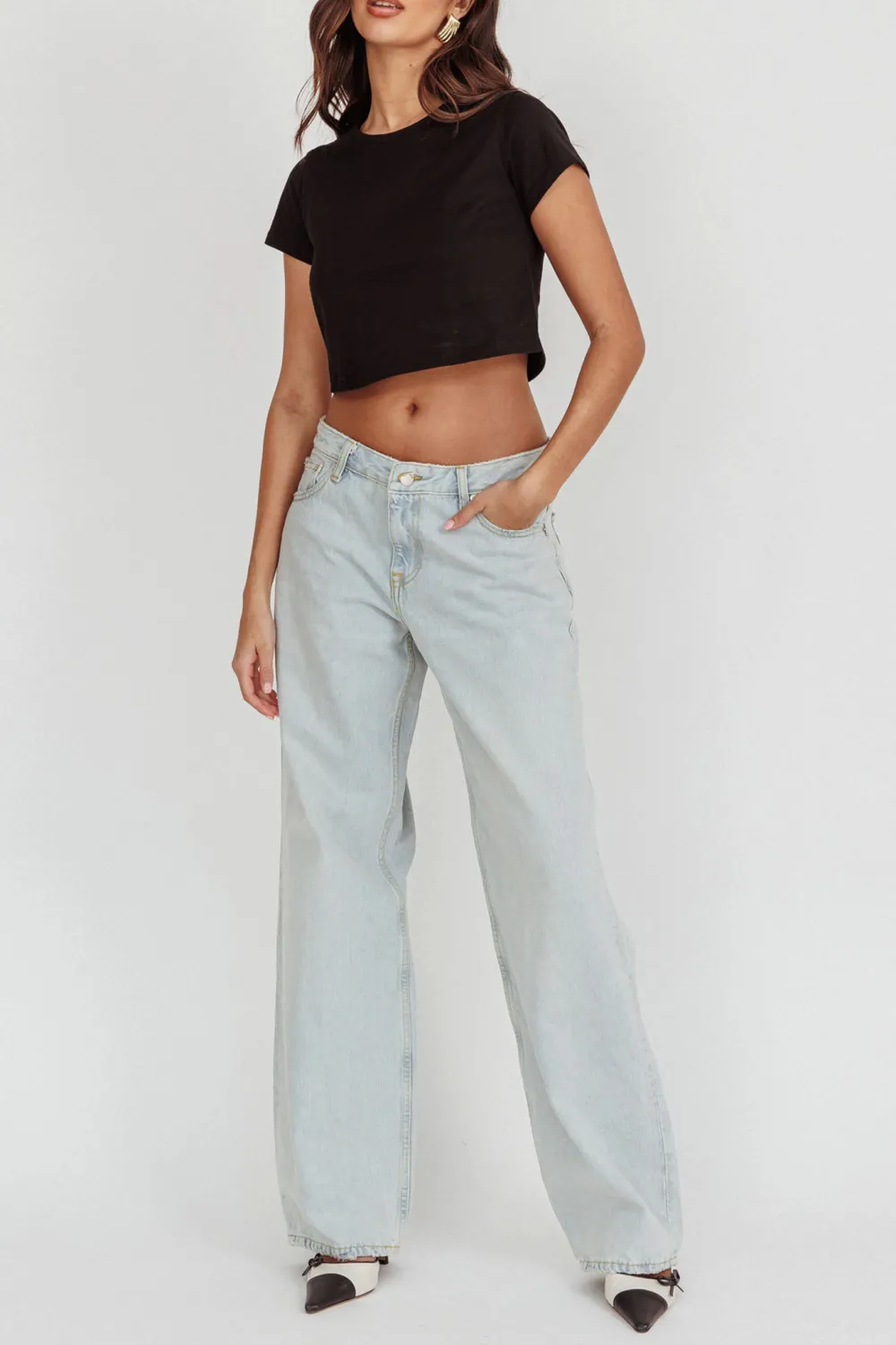 Cotton Loose Low Rise Jeans