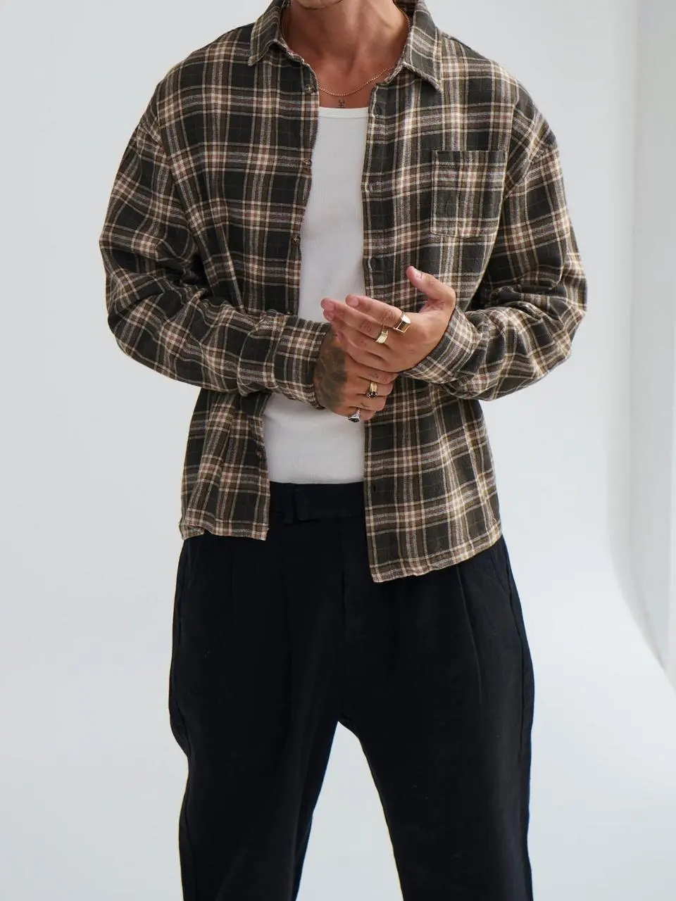 Casual Versatile And Comfortable  Brown Shirt