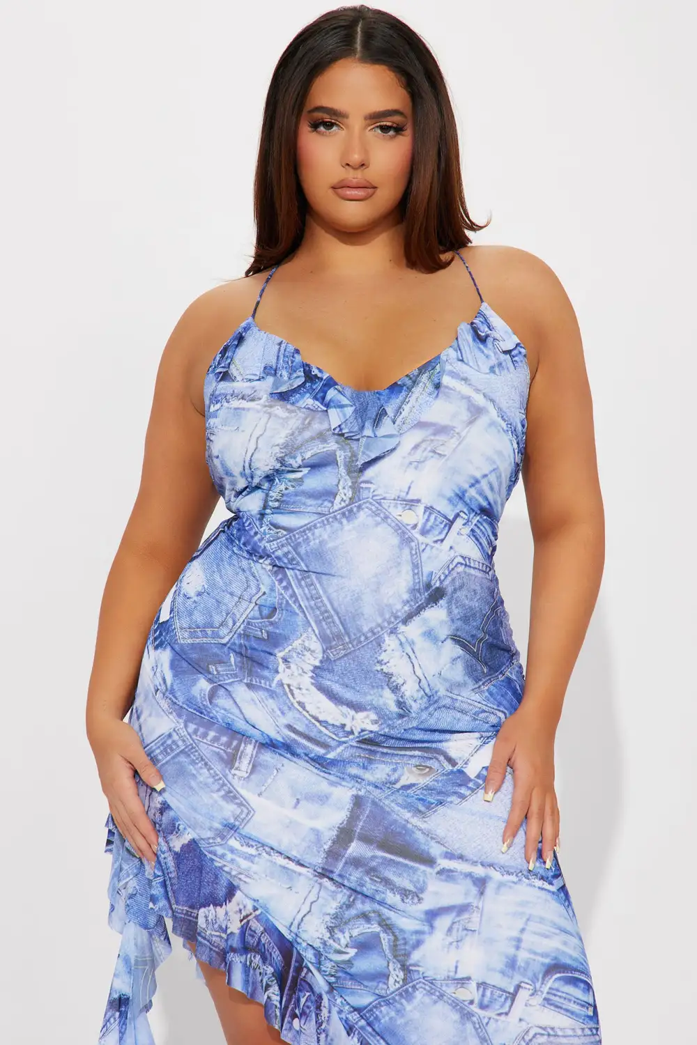 Lorelei Jean Mesh Maxi Dress - Denim