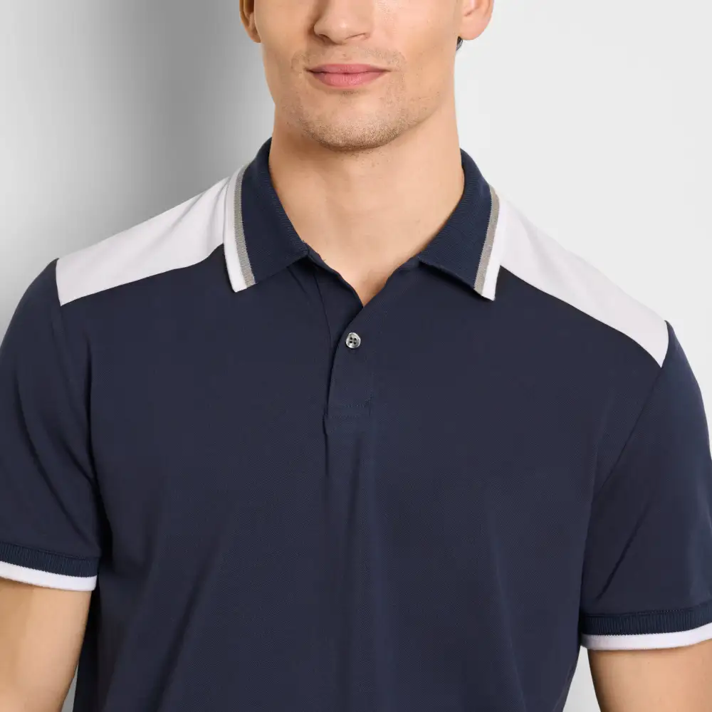 Contrast Panel Short Sleeve Polo Shirt