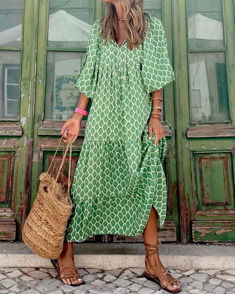 Easy Fit V-Neck Maxi Clean Line Dress