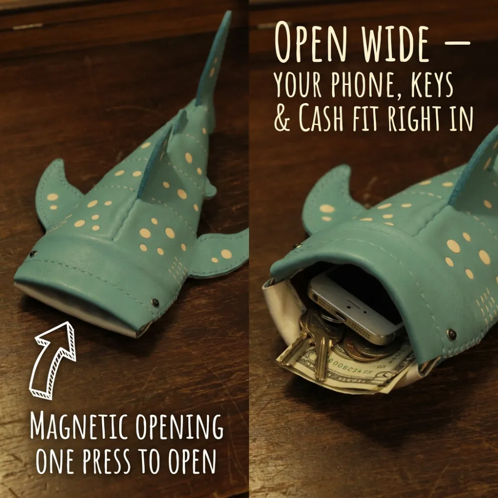 Cute Shark-Shaped Glasses Case Pencil Case Coin Purse