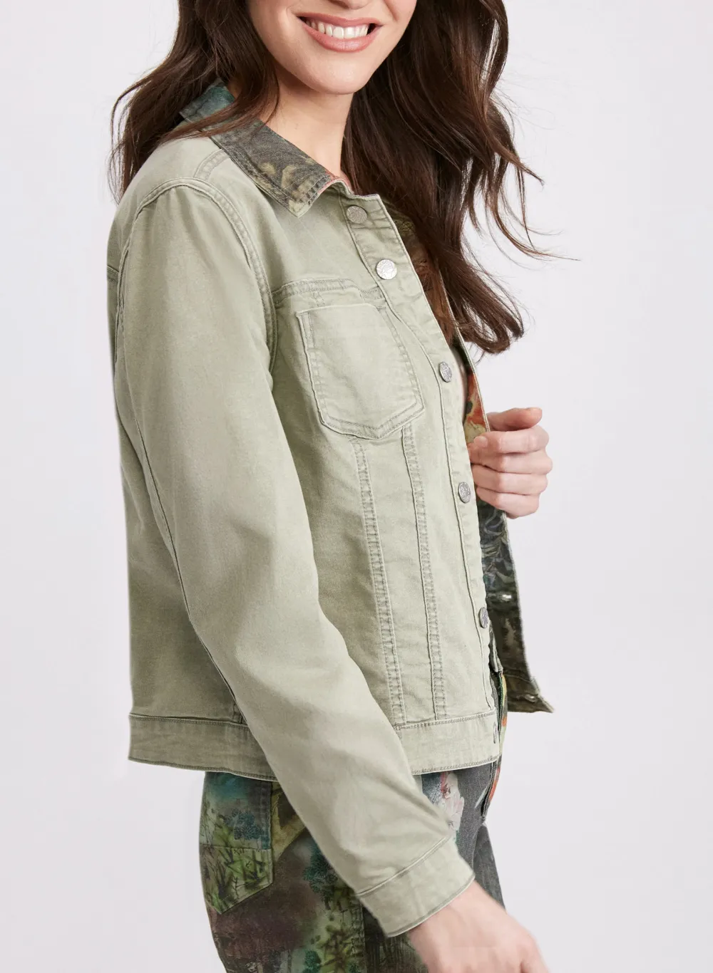 Retro Print Denim Jacket