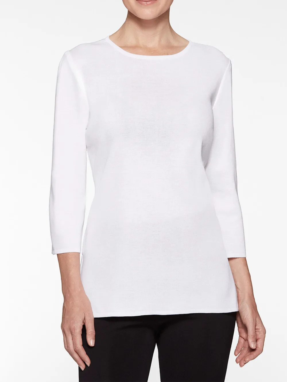 Three Quarter Sleeve Solid Color Tunic