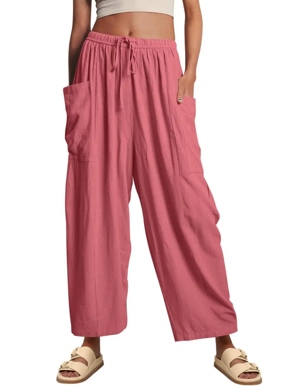 Full Size Wide Leg Pants With Pocket Plus Size