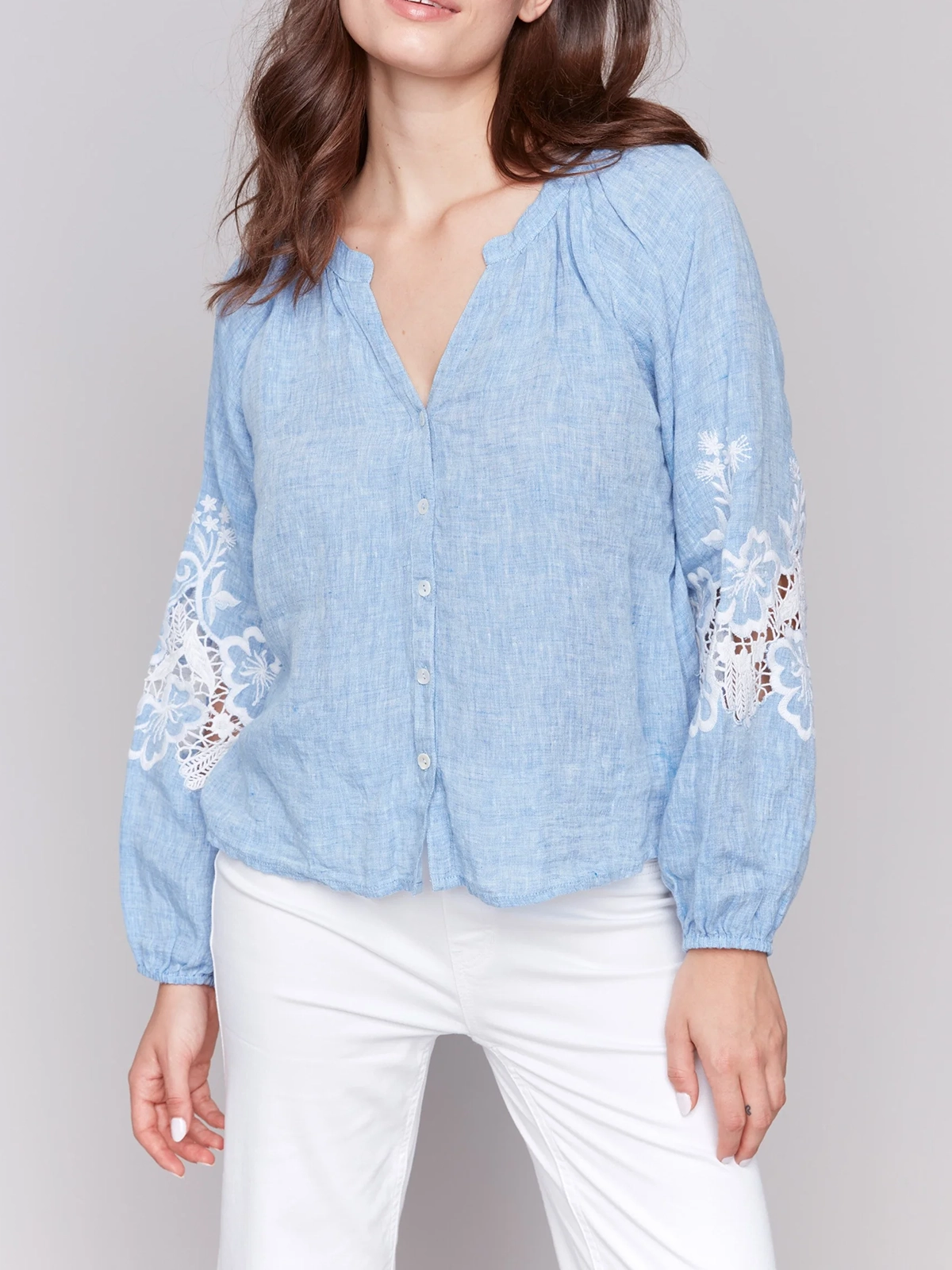 Drape Smooth Cotton Art Cut-Out Shirt