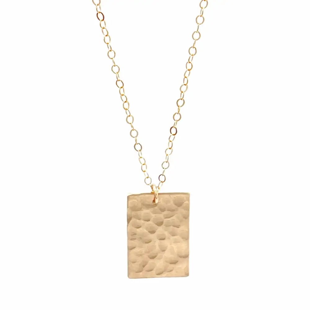 Natural Elements Necklace with Hammered Pendant