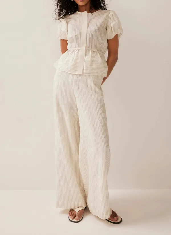Casual Style Neutral Stripe Wide Trousers
