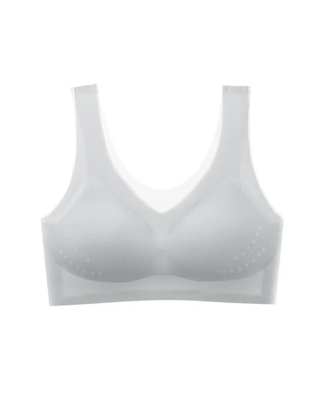 Women Comfortable Simple High Elasticity Ventilation Hole No Trace  Bra & Bralette