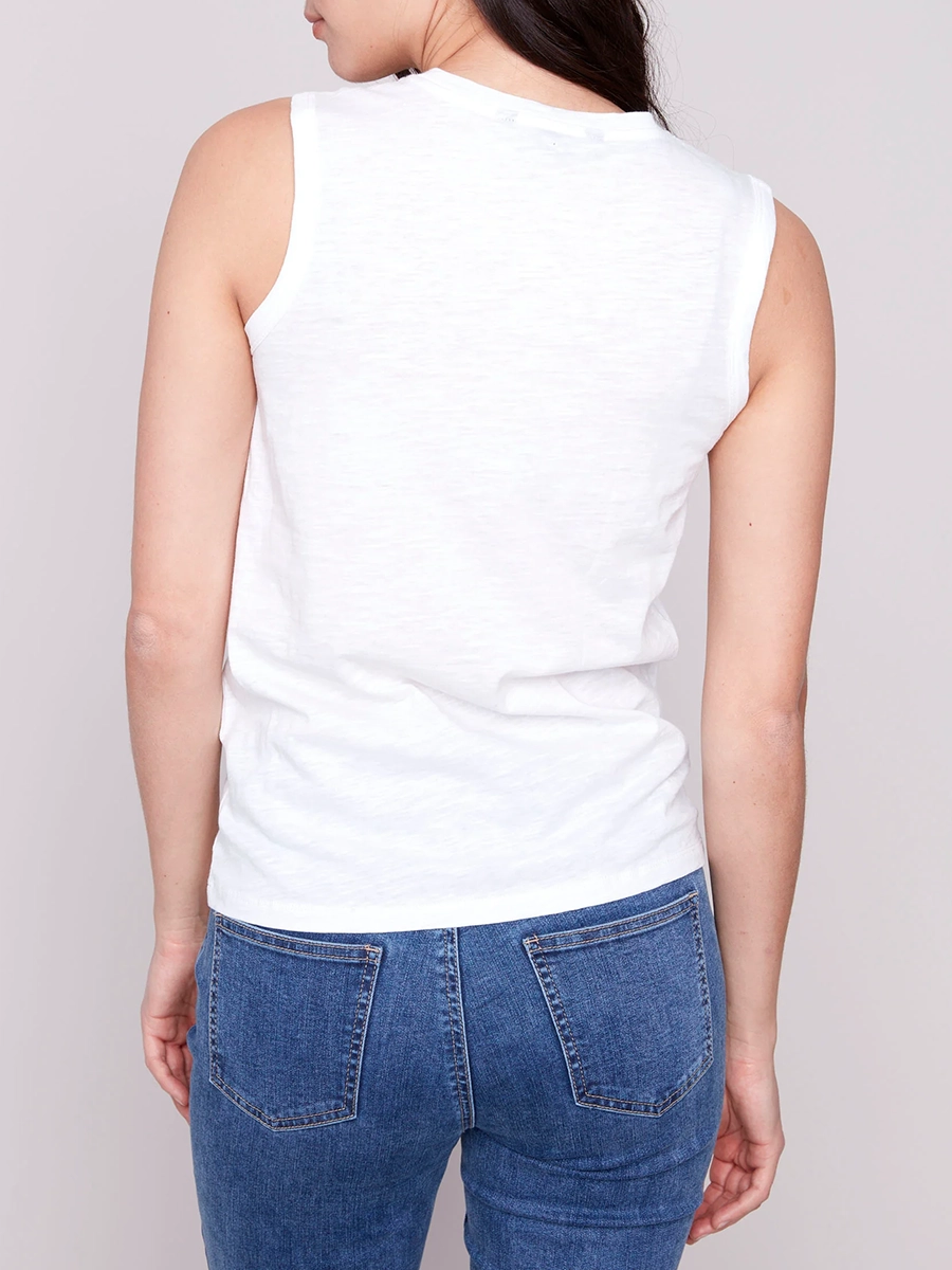 Cotton Round Neck Heart Hollow Vest