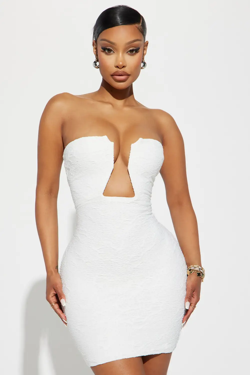 Never Exposed Mini Dress - White