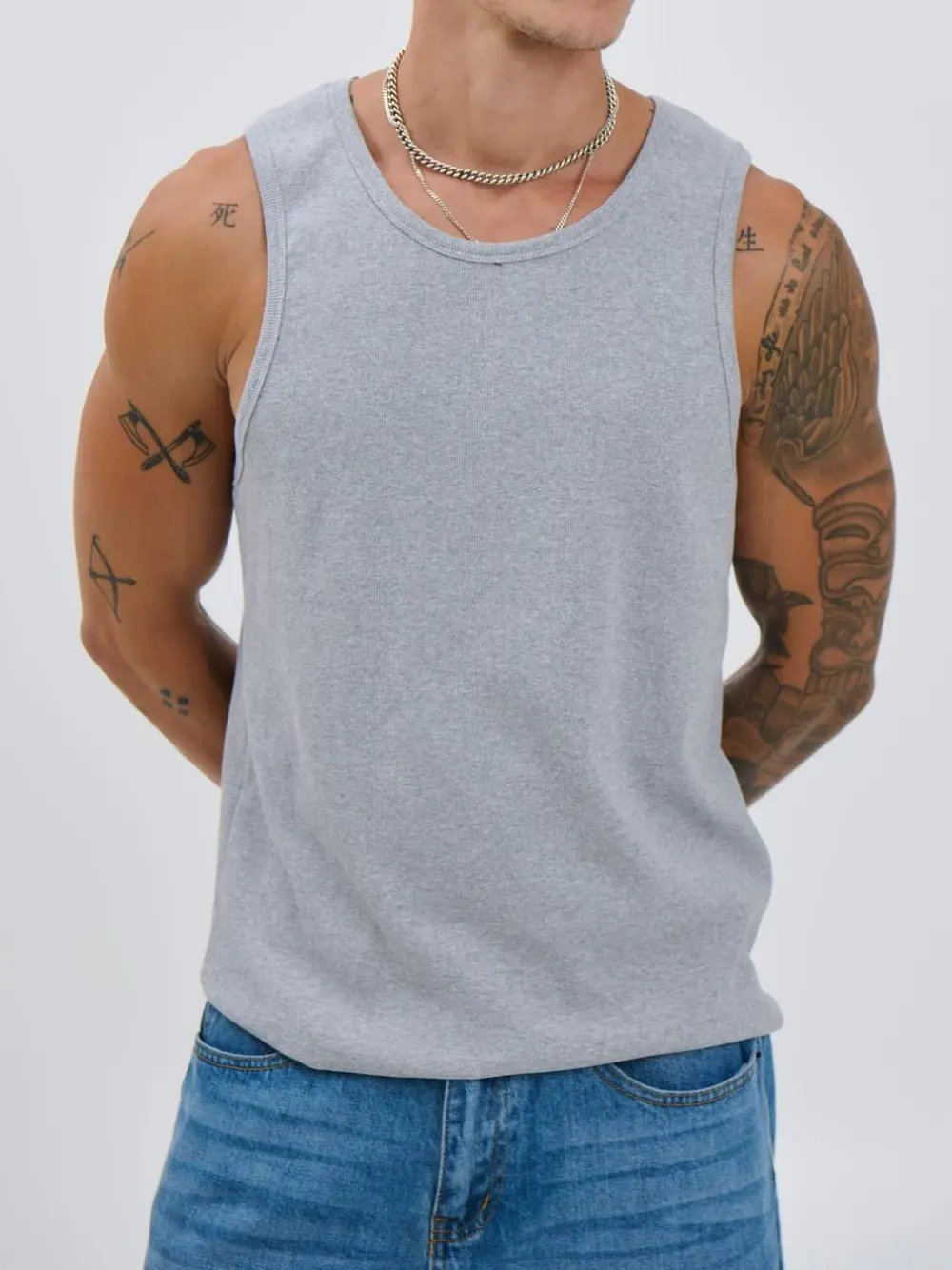 Leisure And Comfortable Versatile Grey Tank Tops