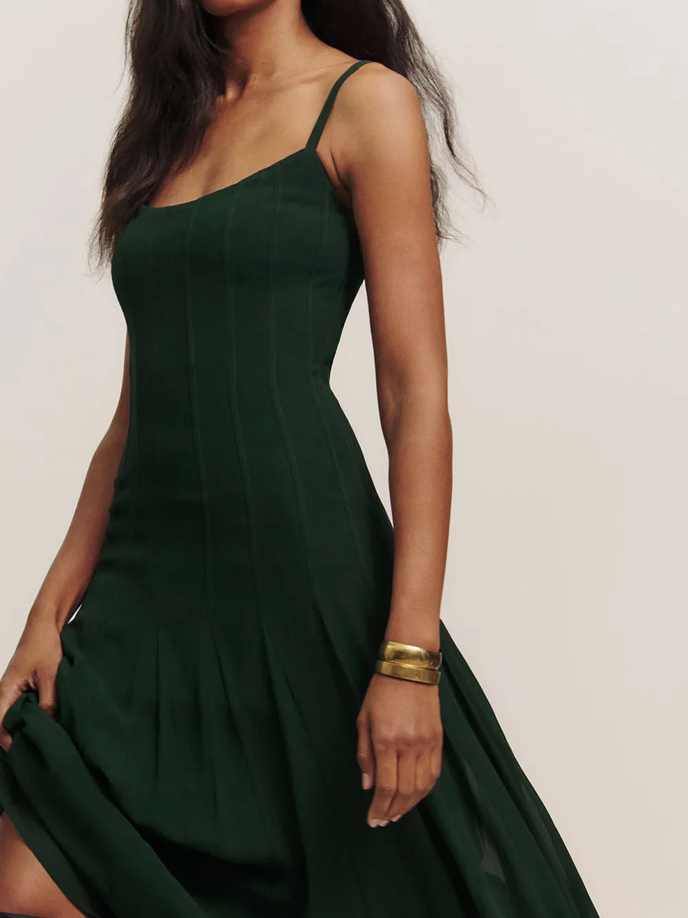 Floral Print Square Neck Midi Dress