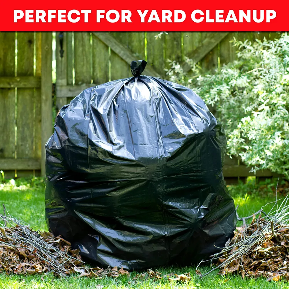 🔥Only $5.99!🔥(Value Pack 500 Bags w/Ties) Large Black Outdoor Trash Bags, Extra Large Trash Can Liners, 60 Gal, 55Gal, 50 Gallon Capacity