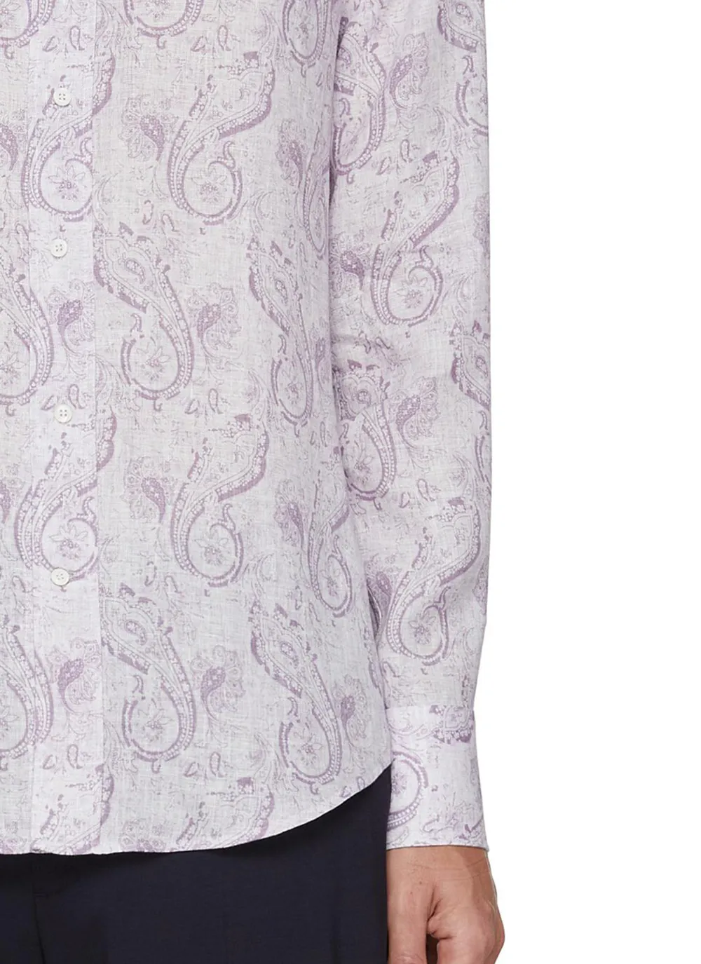 Soft Lightweight Casual Light Purple Printing Shirt