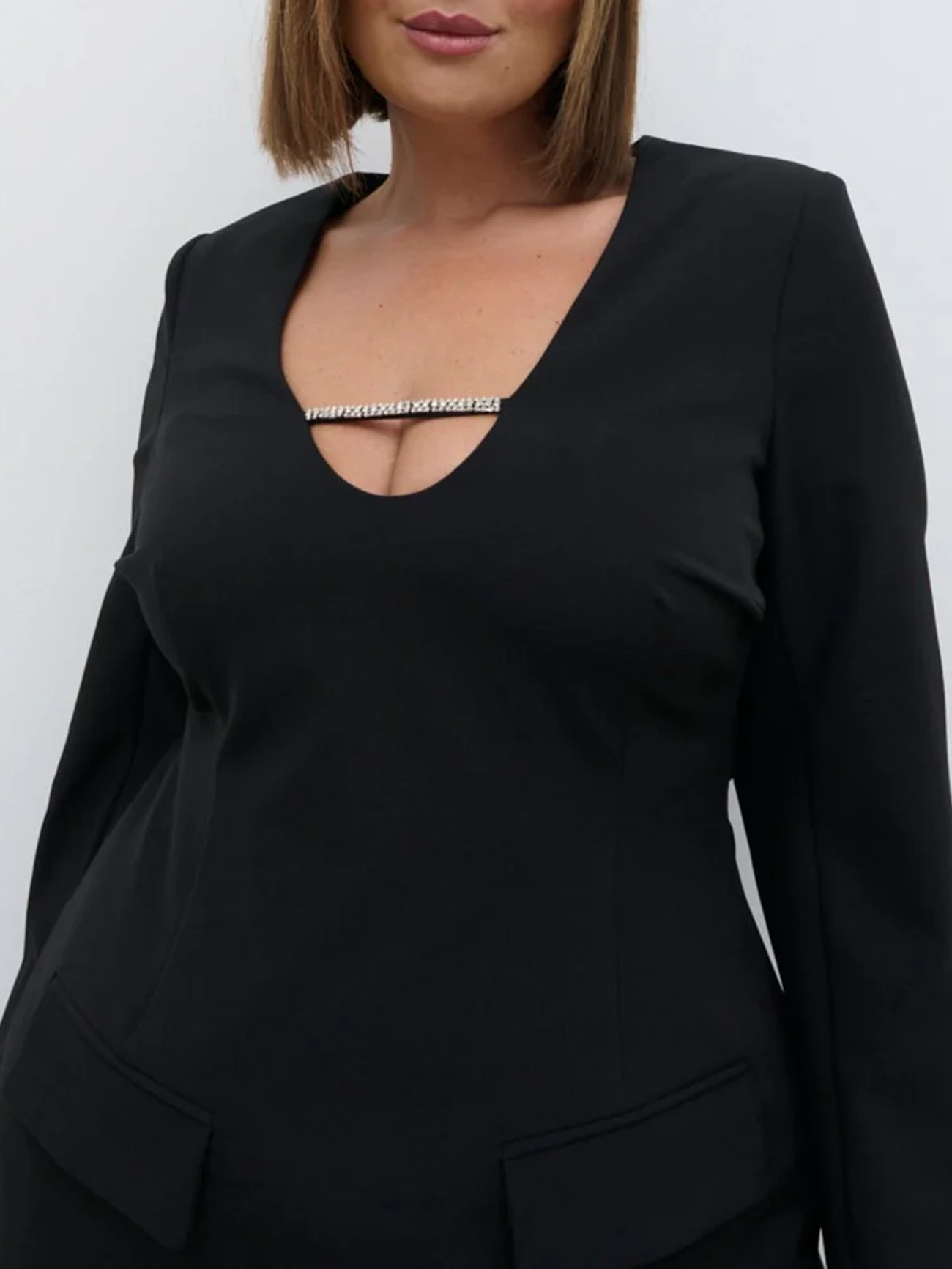 Embellished Trim Mini Dress Curve