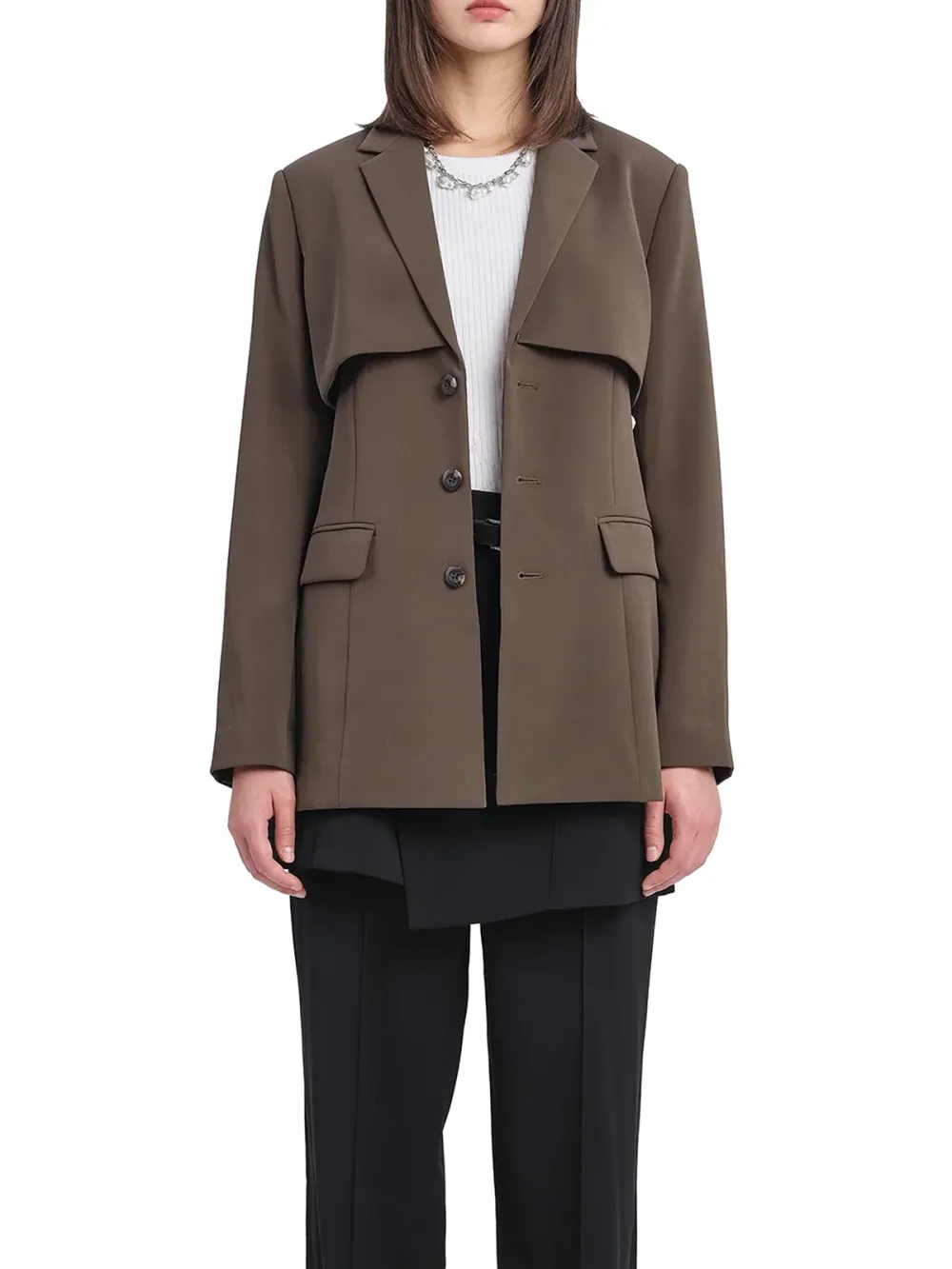Asymmetric Cut - Out Blazer Jacket