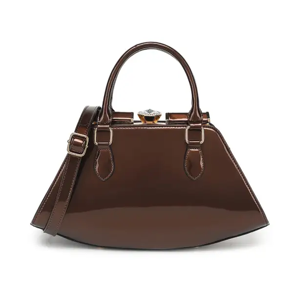 Easygoing Patent Leather Satchel Bag