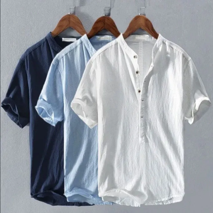 Men's New Linen Casual Short Sleeve Shirt