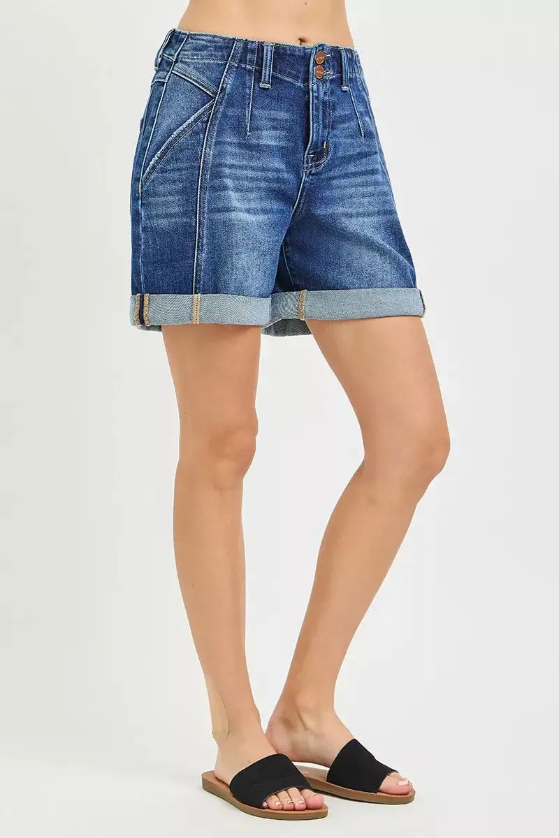 High Rise Seamed Casual Shorts