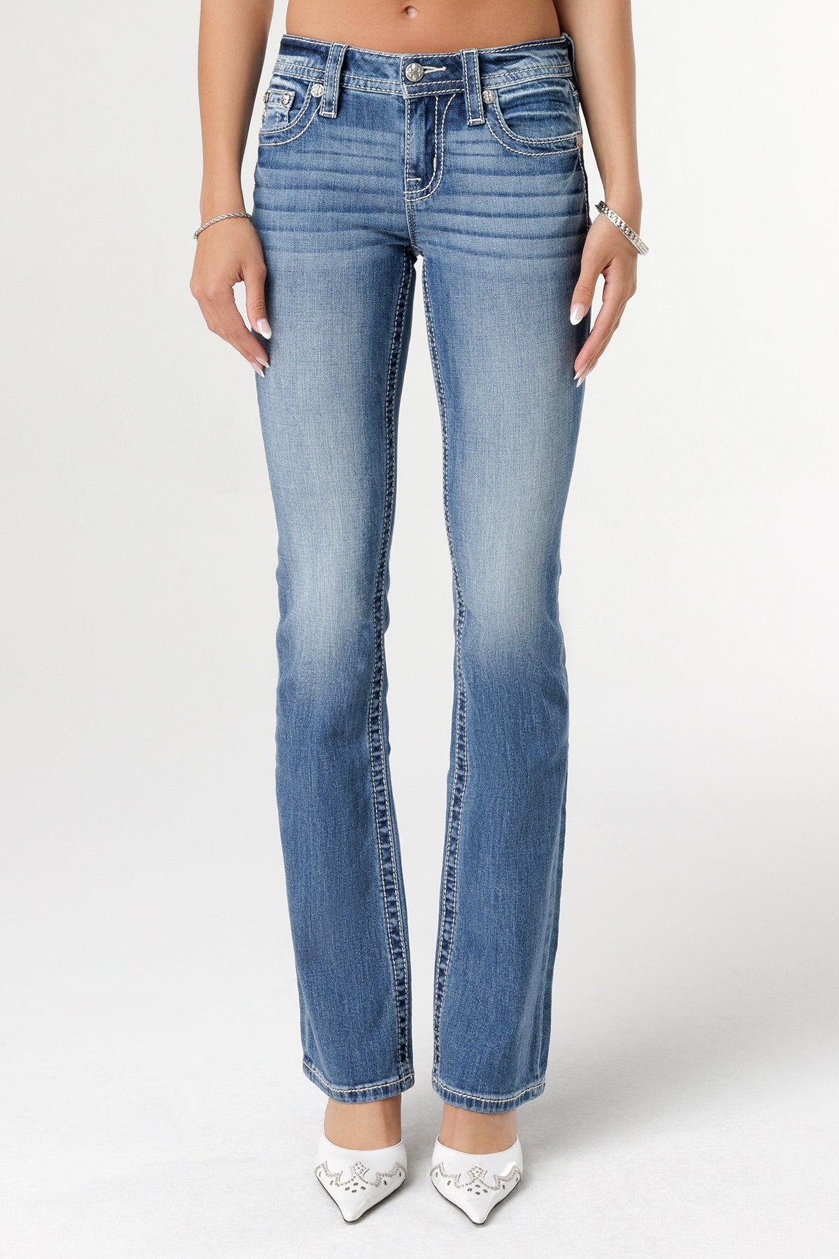 Neutral Blues Horseshoe Bootcut Jeans