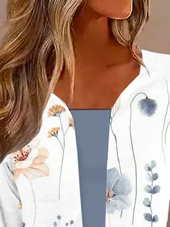 Floral Long sleeve Casual Kimono