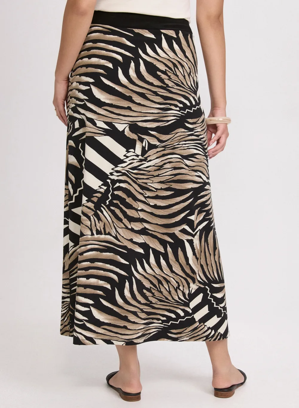 Casual A-Line Skirt With Abstract Pattern