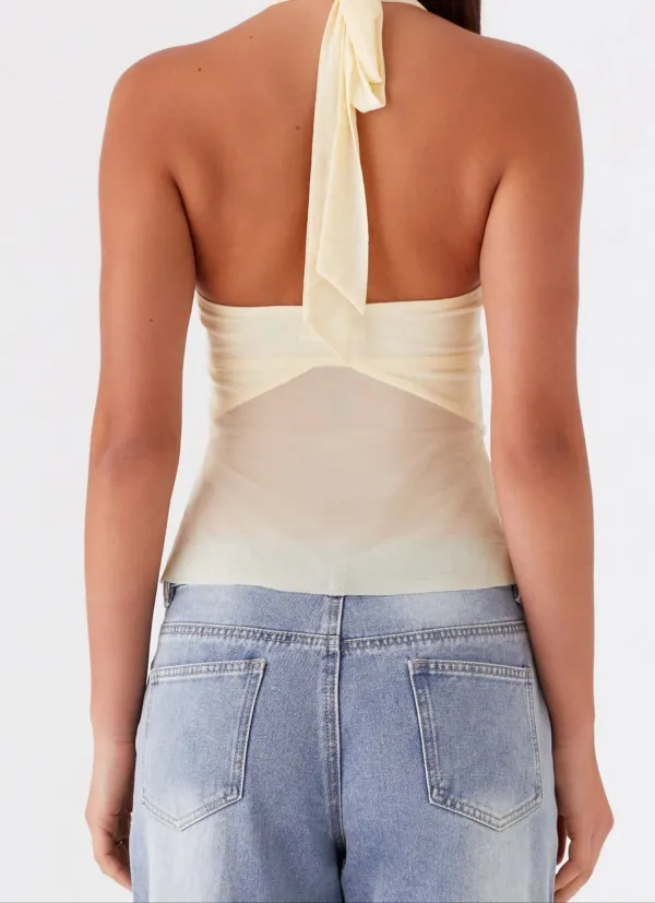 Yellow Sheer Mesh Top