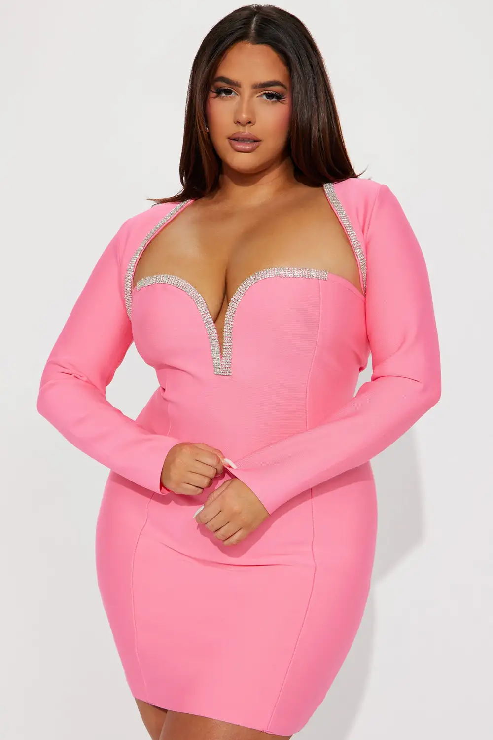 Rachel Embellished Mini Dress - Pink