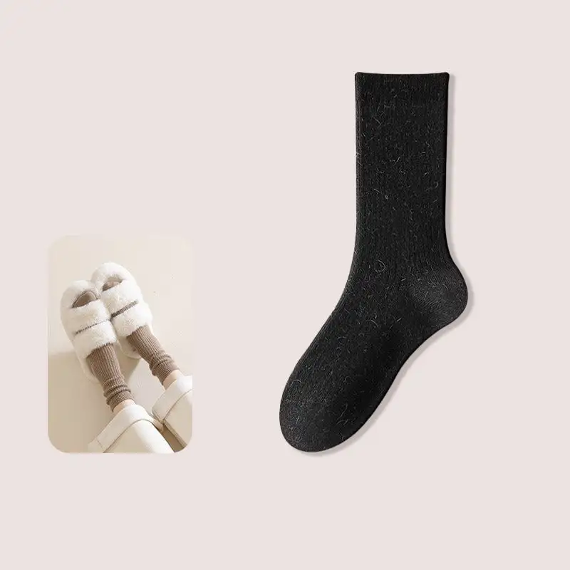 Cozy Heathered Wool Blend Crew Socks