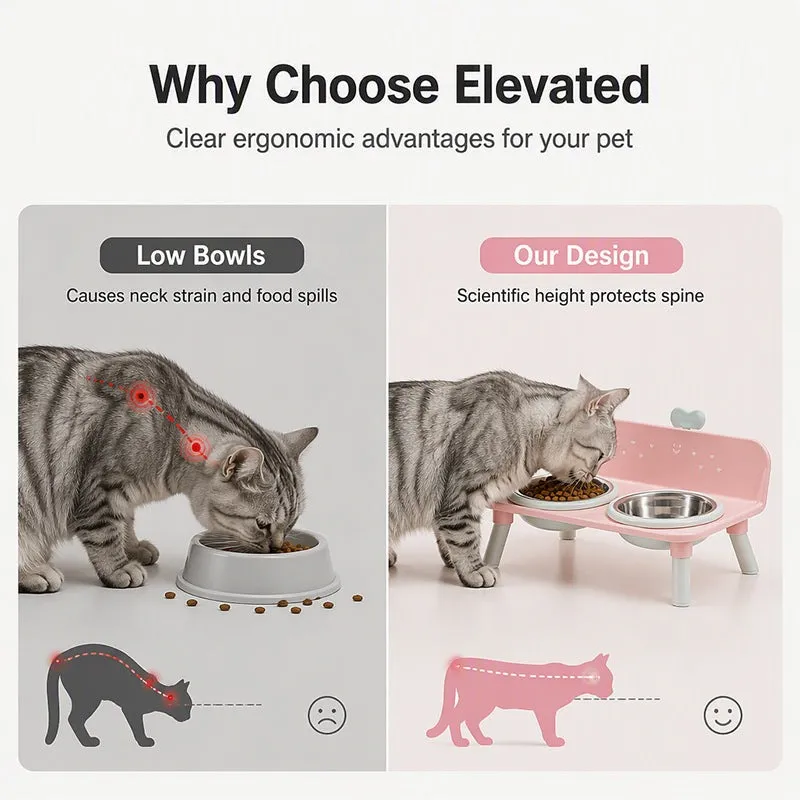 Lift the detachable pet double bowl