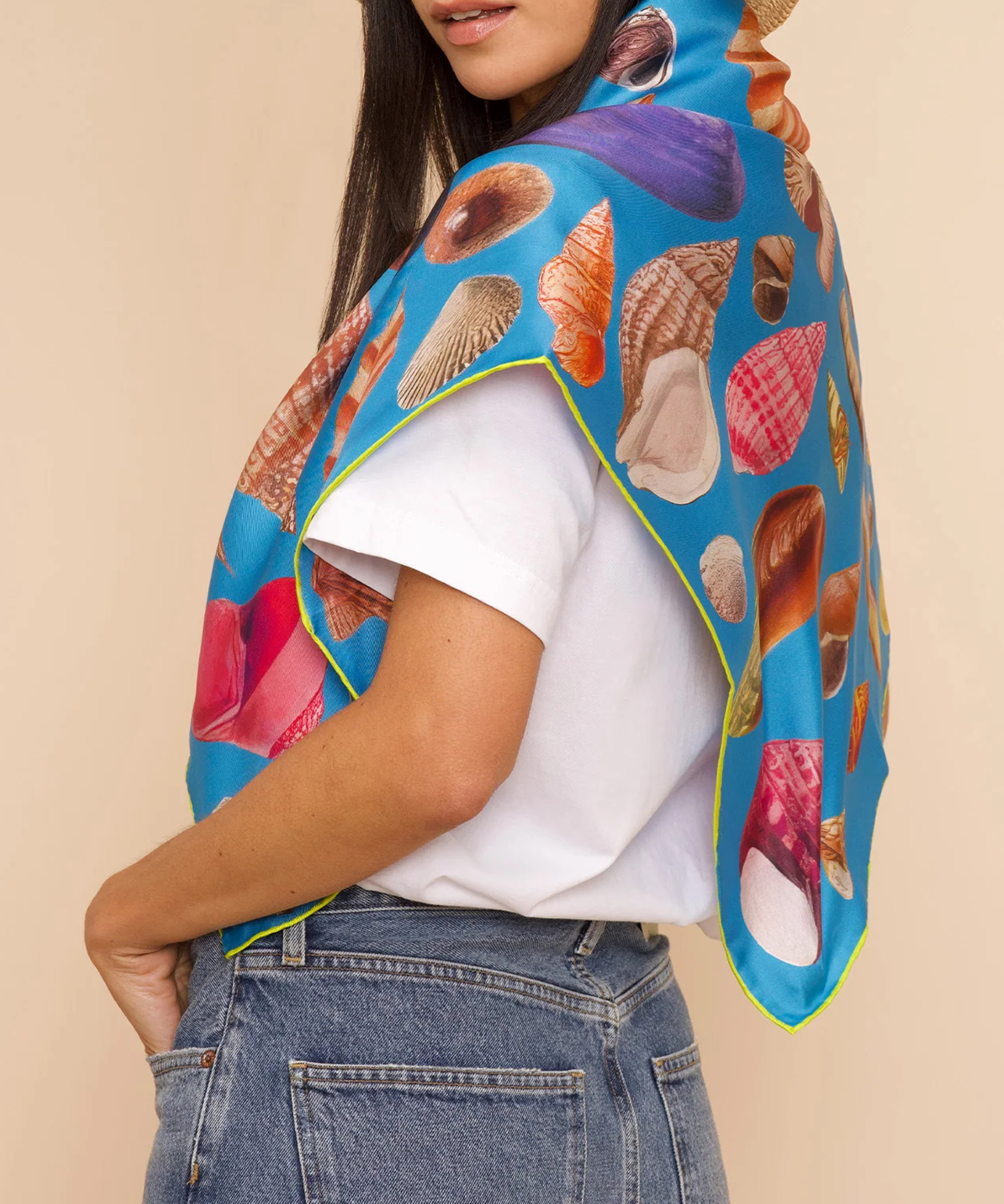 Sea Treasures Casual Style Silk Square Scarf