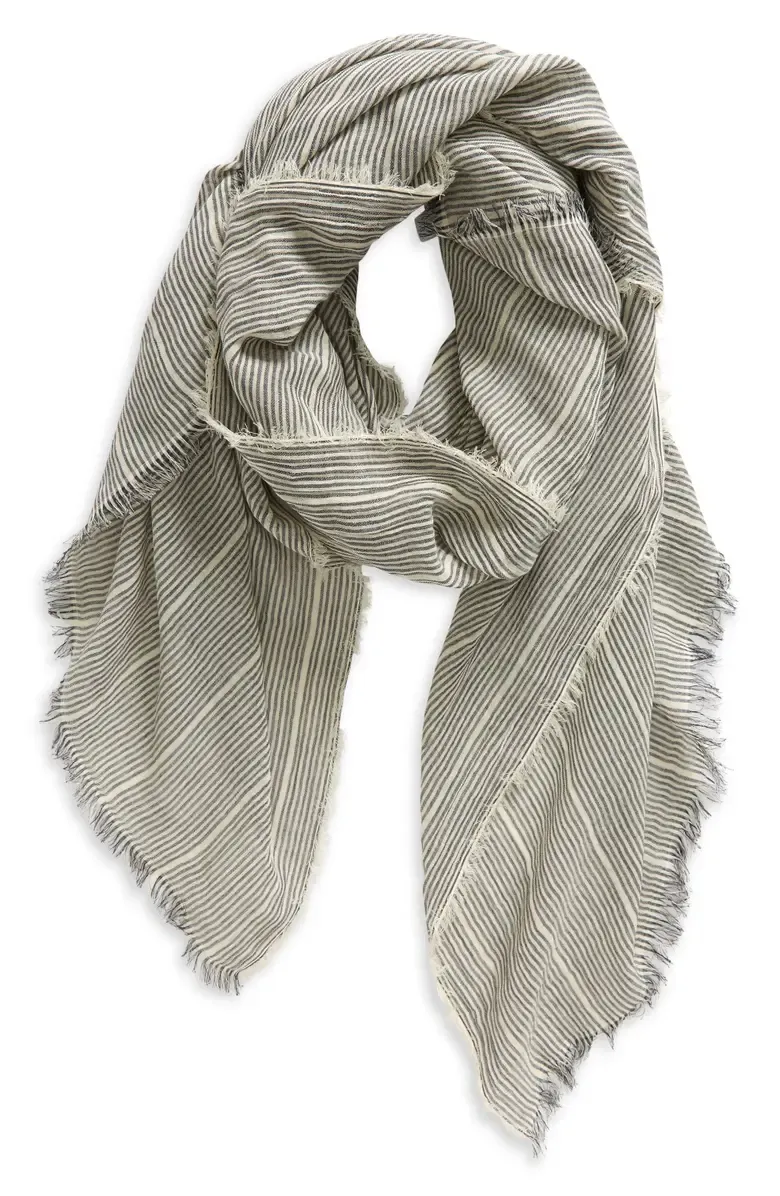 Micro Stripe Cotton Scarf