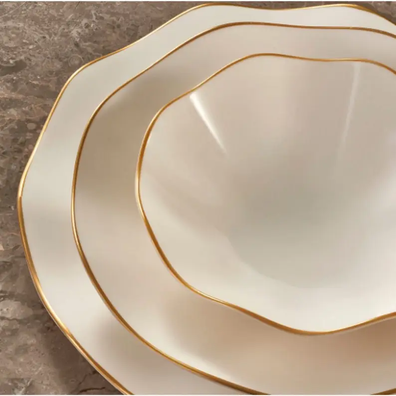 Gold Decorated High Quality Porcelain Dinnerware Set , Dinnerware Set , Dinner Set , Chafing Dish , Gift Set , Multi-usage Set , Dishes Set