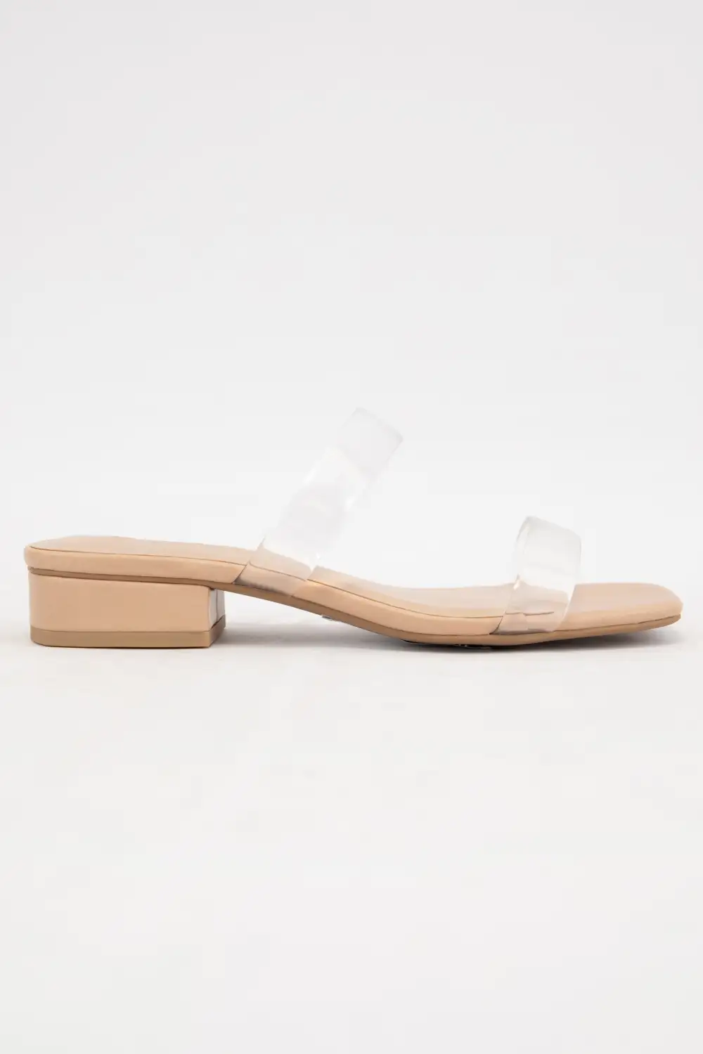 Double Strap Low Heel Slip-On Sandals