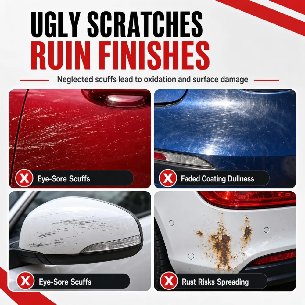 Car Scratch Repair Cream and Sponge Set for Fading Fine Scratches and Restoring Gloss