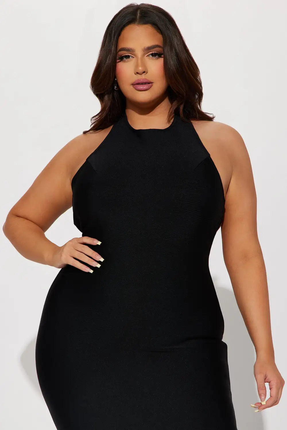 Luna Bandage Midi Dress - Black