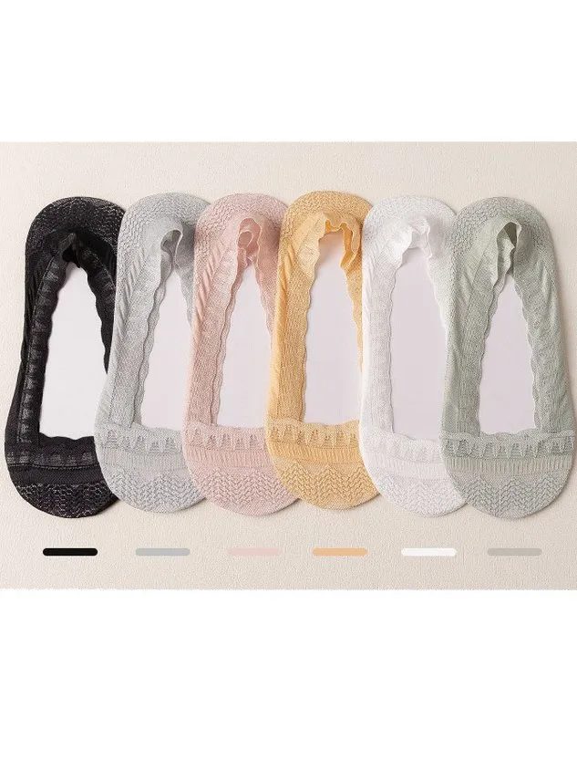 Casual lace invisible crew socks