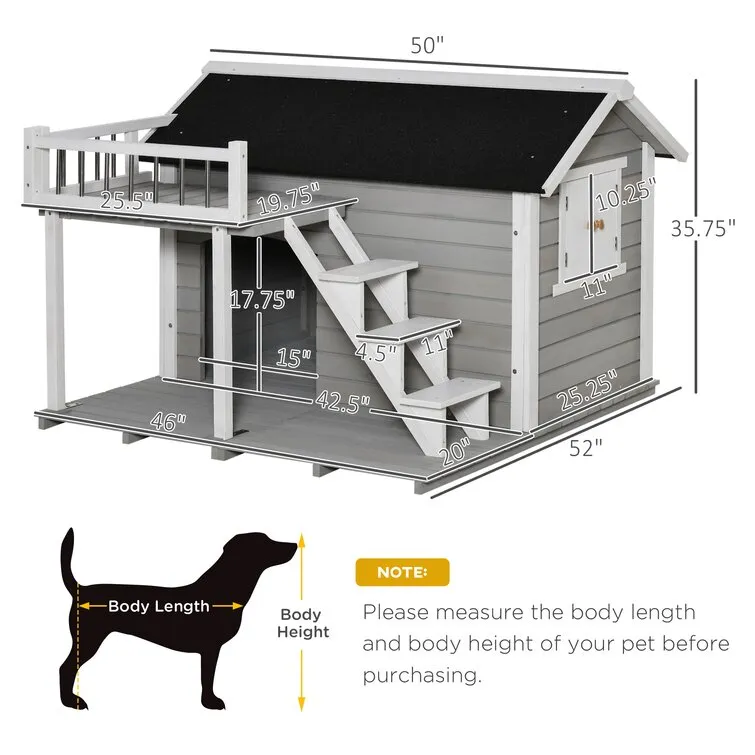 Moberg Gray Wood Dog House