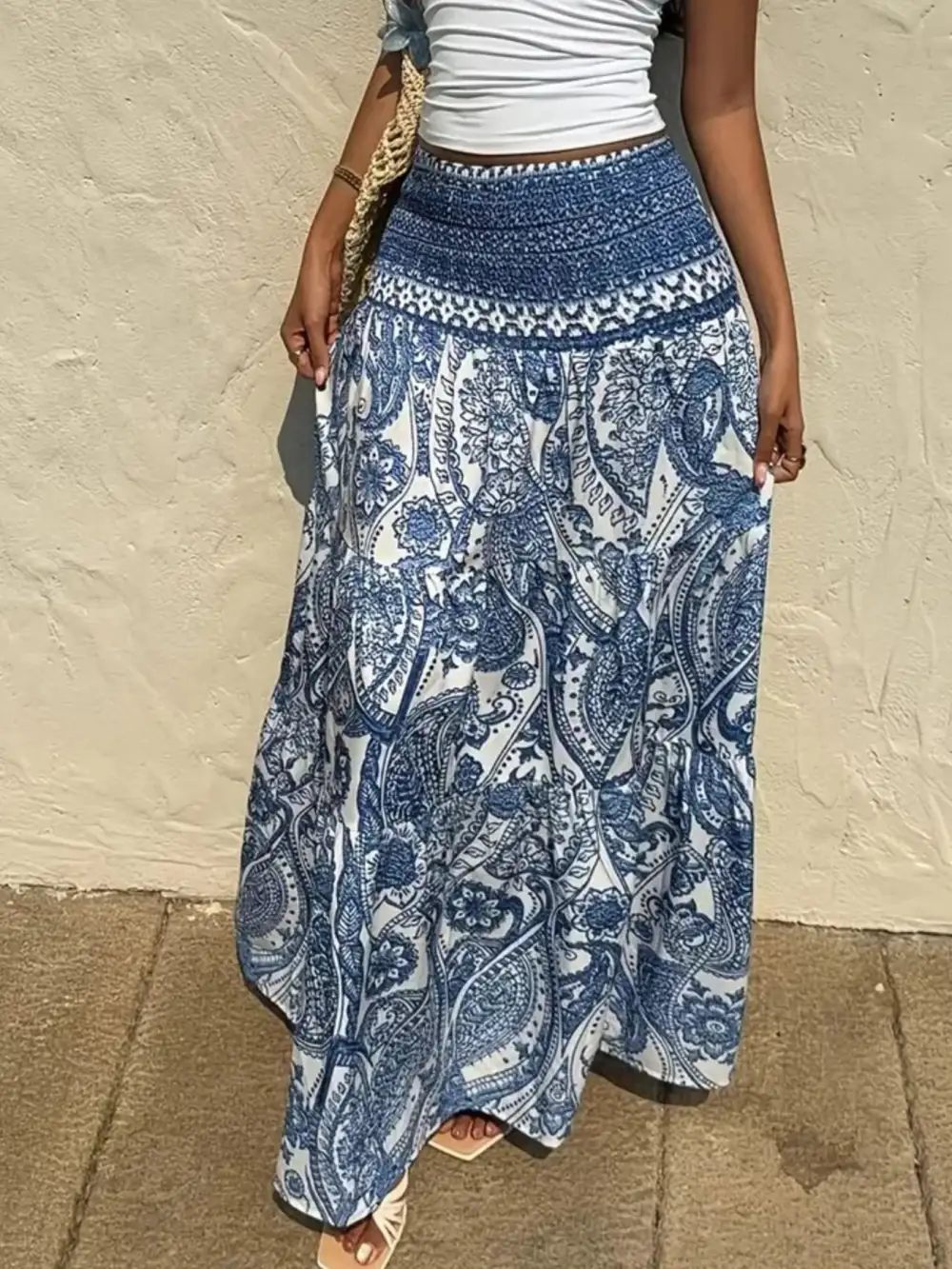 Paisley Print Maxi Skirt