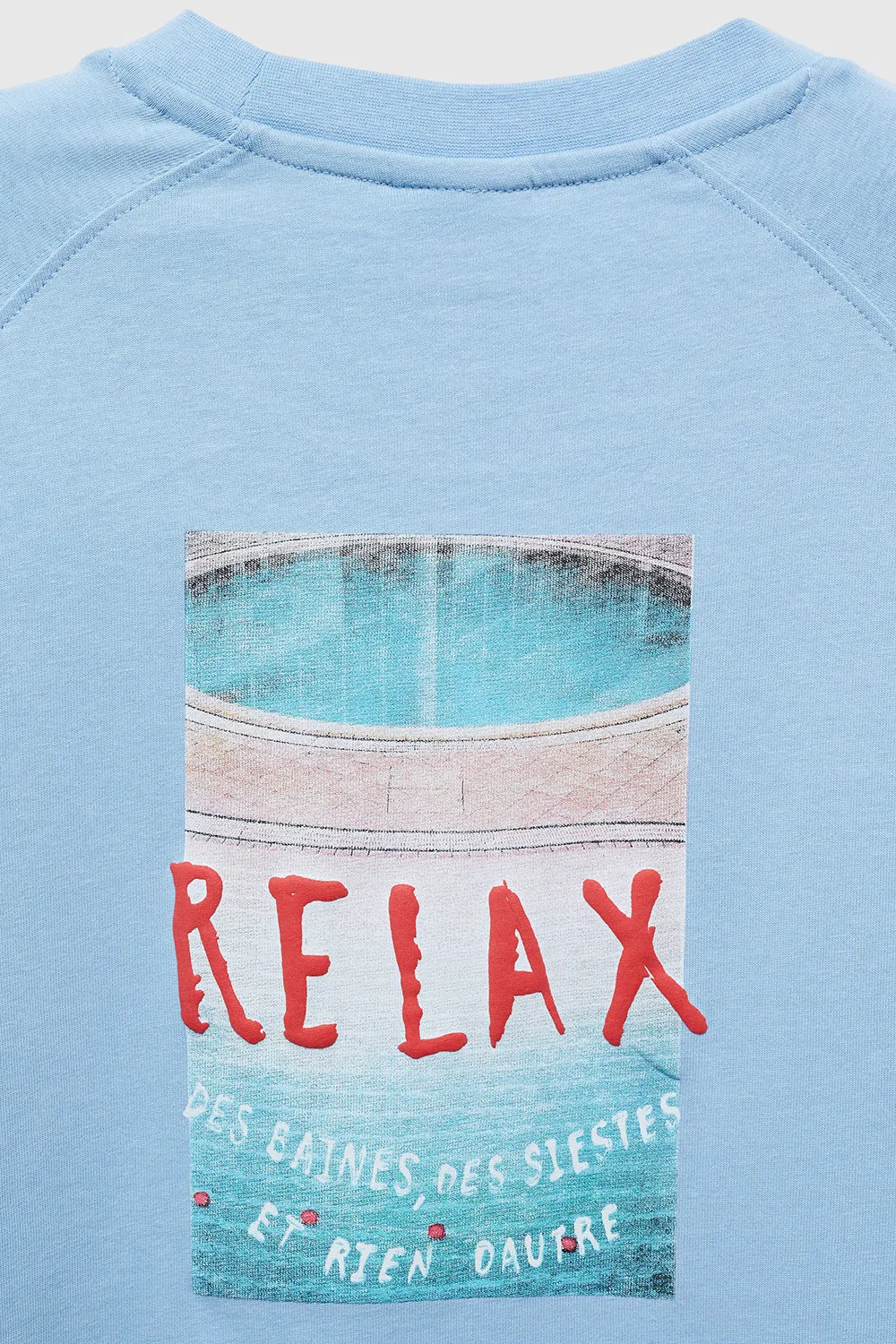 100% Cotton Sweatshirt With Printed Drawing