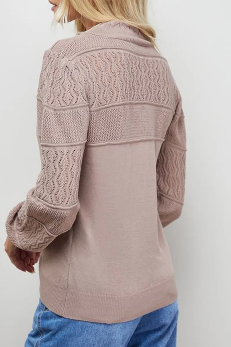 Casual Style Scallop Neck Volume Sleeve Jumper