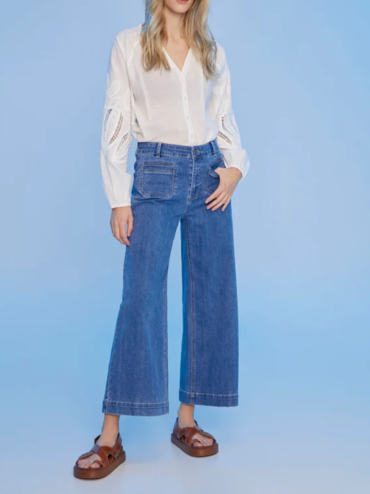 Drape Smooth Cotton Art Cut-Out Shirt