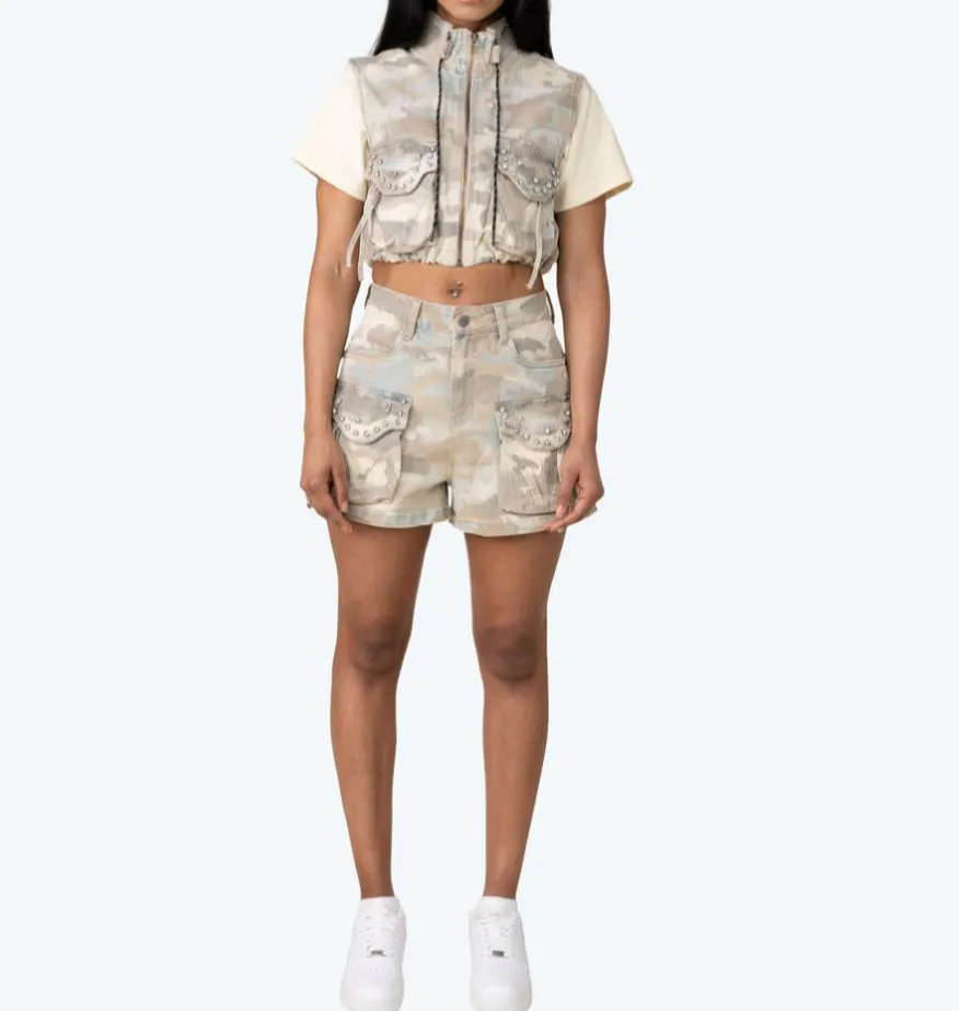 Everyday Utility Denim Women's Shorts Set